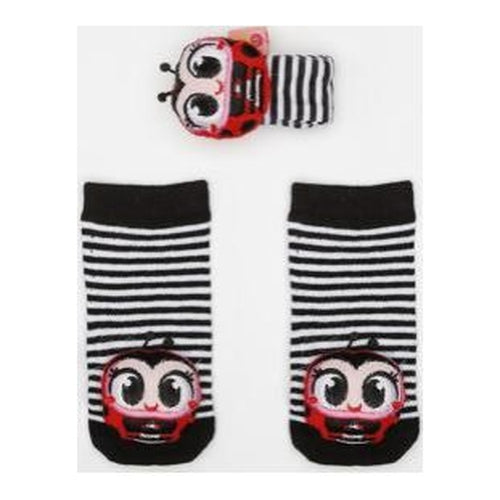 Lady Bug Set - Rattle Socks + Bracelet