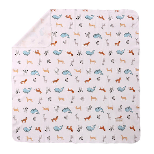 Baby Animals - Super Soft Set Swaddle Blanket + Cap