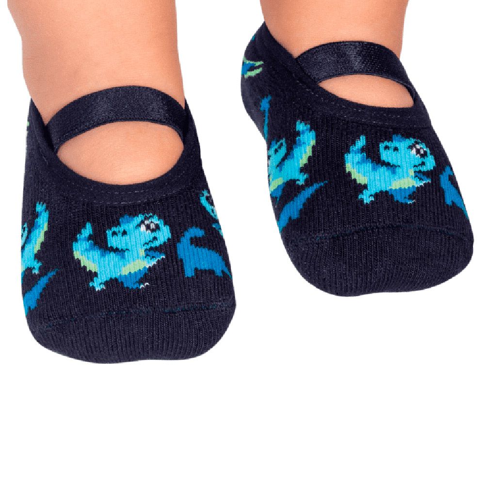 Baby Boy Ballerina Socks– Blue Dino